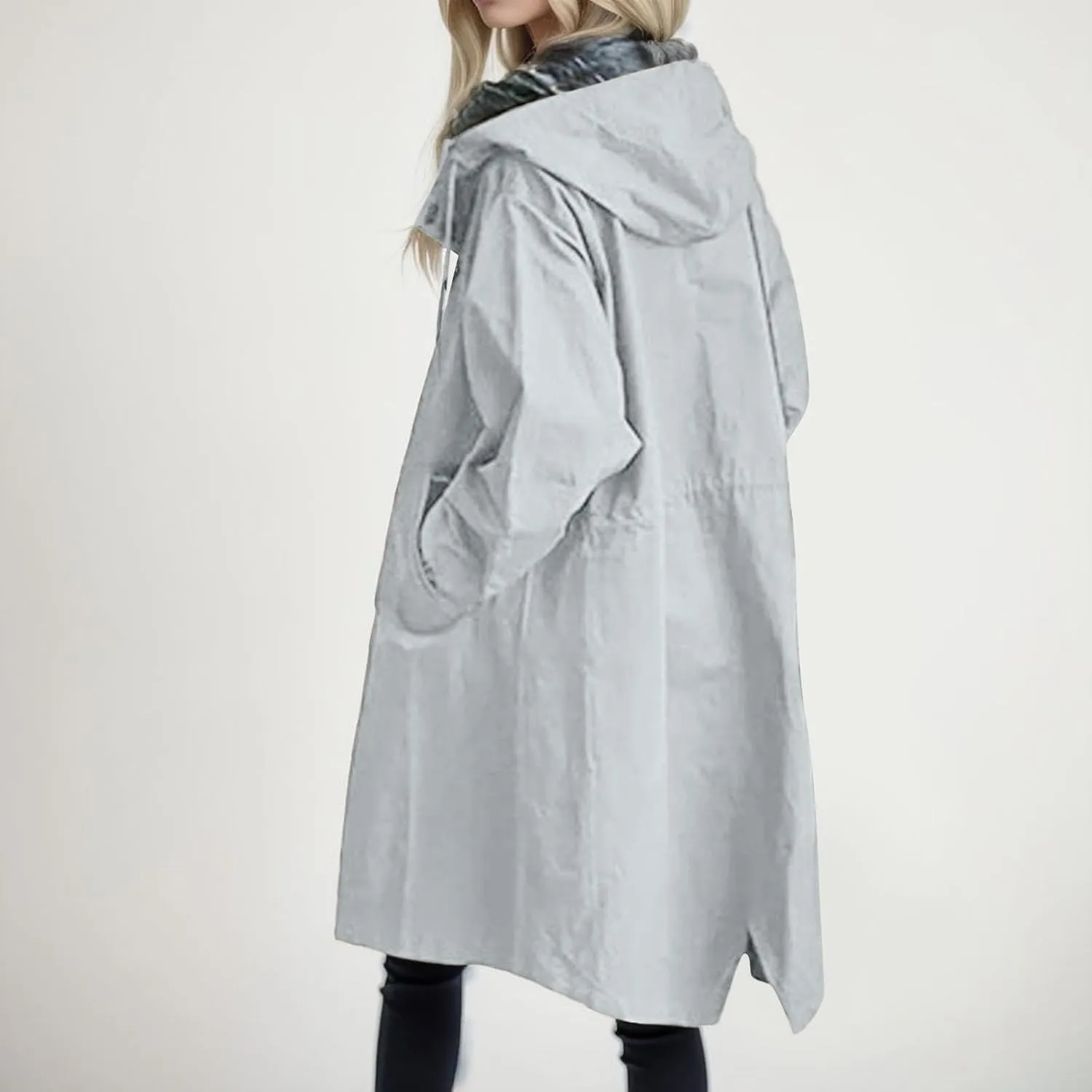 2023 Women's Trench Coat Long Double-Breasted Fall Fashion Windbreaker Jackets Classic Lapel Slim Overcoat Outerwear