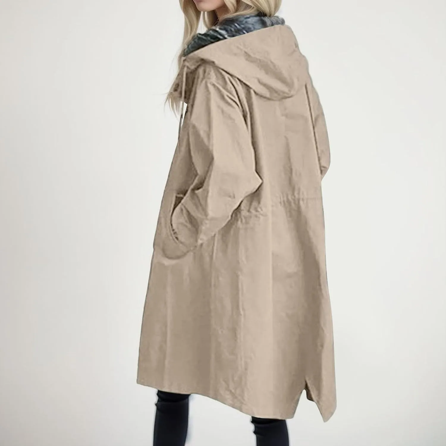 2023 Women's Trench Coat Long Double-Breasted Fall Fashion Windbreaker Jackets Classic Lapel Slim Overcoat Outerwear