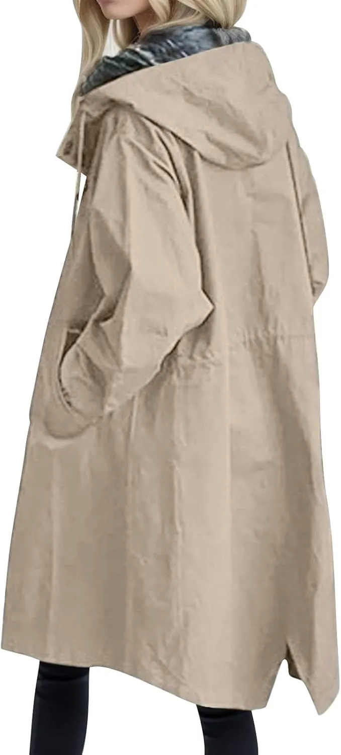 2023 Women's Trench Coat Long Double-Breasted Fall Fashion Windbreaker Jackets Classic Lapel Slim Overcoat Outerwear