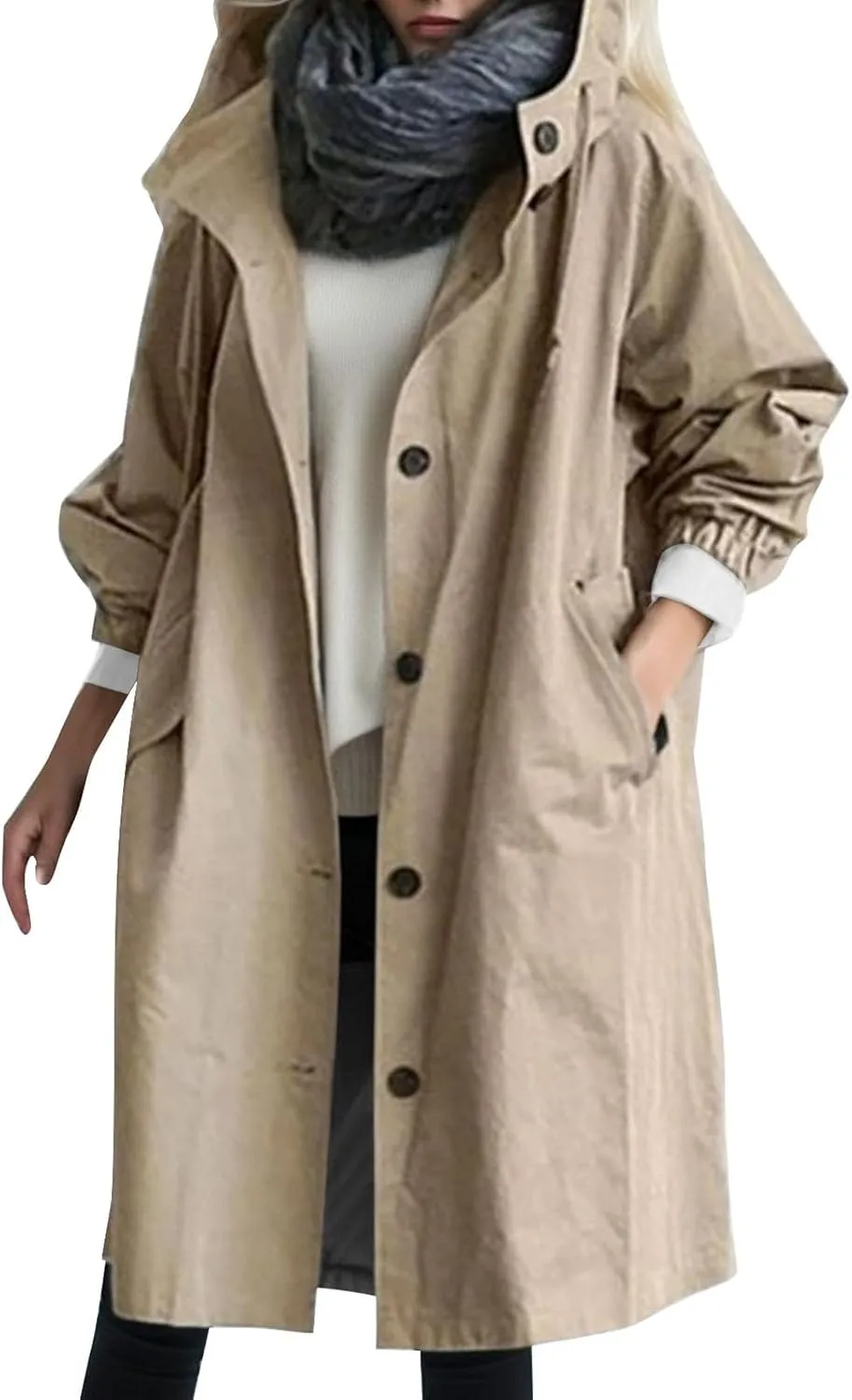 2023 Women's Trench Coat Long Double-Breasted Fall Fashion Windbreaker Jackets Classic Lapel Slim Overcoat Outerwear