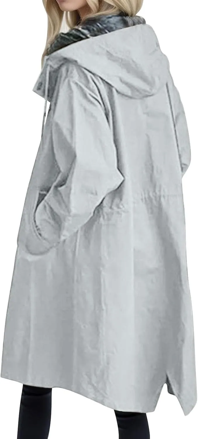 2023 Women's Trench Coat Long Double-Breasted Fall Fashion Windbreaker Jackets Classic Lapel Slim Overcoat Outerwear
