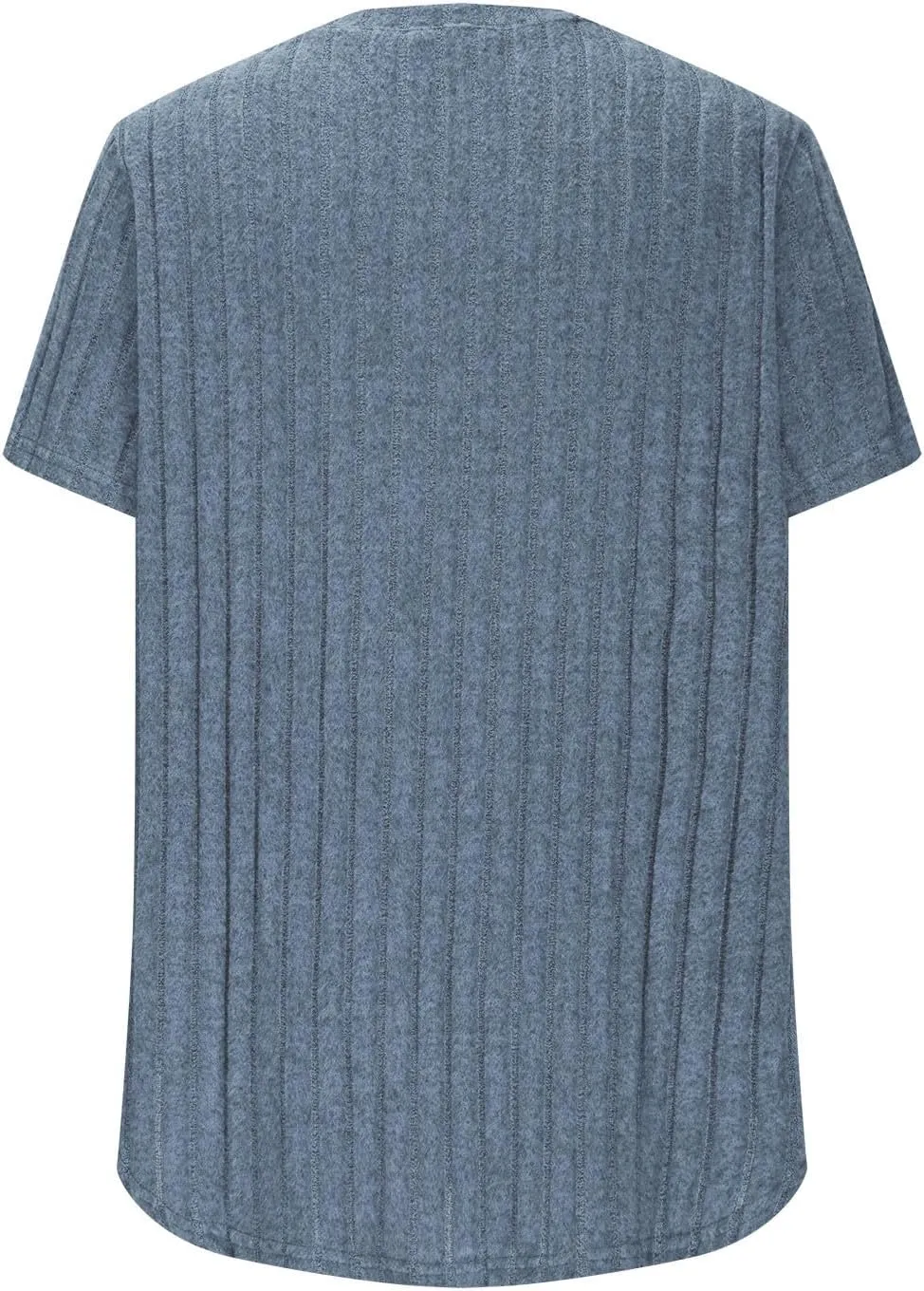 2025 Women's Plus Size Ribbed Tops Casual Trendy V Neck Solid Color Shirts Lightweight Short Sleeve Blouses Tees