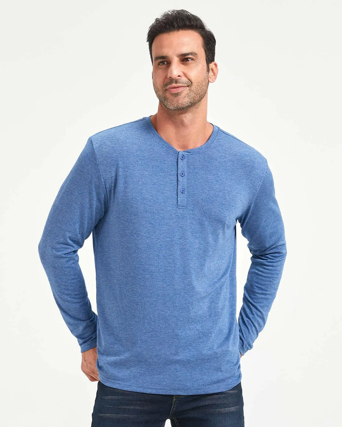 4Pack Mens Henley T-Shirts,Multipack Henley Short Sleeve Shirts,3 Button Tee Shirts Multi Color,Classic Casual T Pack