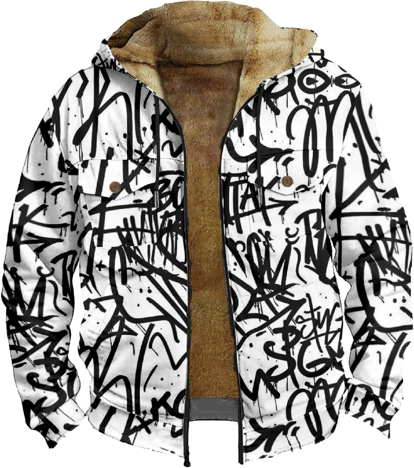 Aztec Hoodie Men Long Sleeve Tactical Coat: Plus Size Hoodie Coats Workout Pullover Trendy Cargo Sweatshirt Sweater