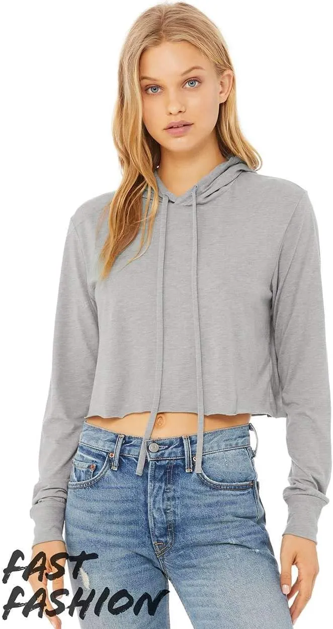 Bella Canvas Womens Fast Fashion Cropped Long-Sleeve Hoodie (8512)