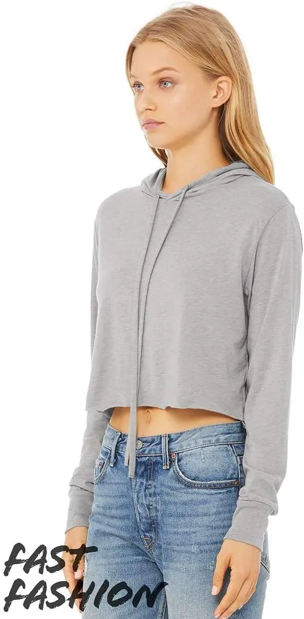 Bella Canvas Womens Fast Fashion Cropped Long-Sleeve Hoodie (8512)