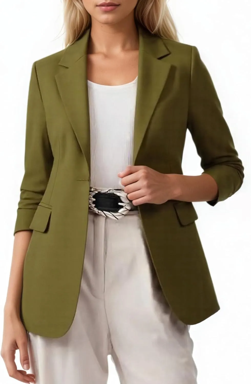 Beninos Womens Long Sleeve Blazers Business Casual Solid Lightweight Suit Jacket Office Blazer