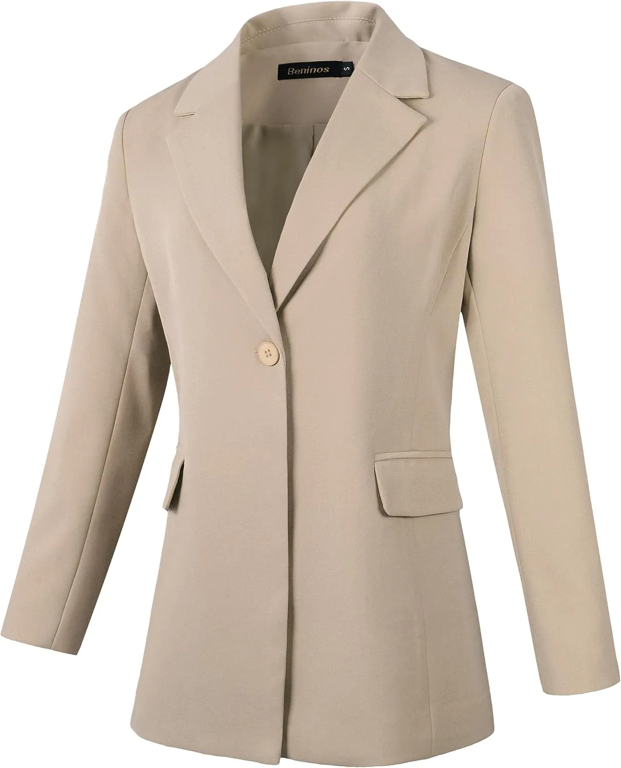 Beninos Womens Long Sleeve Blazers Business Casual Solid Lightweight Suit Jacket Office Blazer