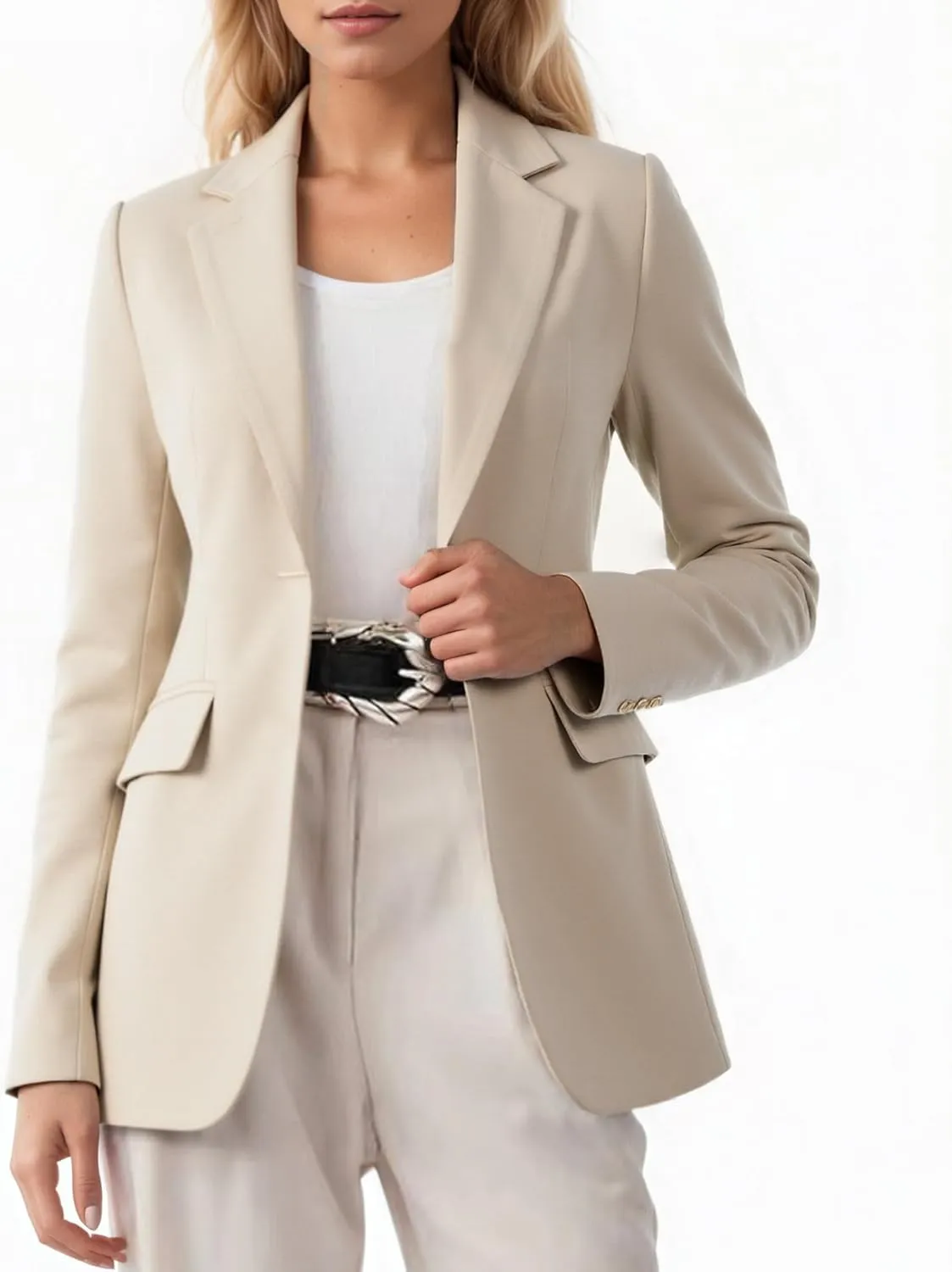 Beninos Womens Long Sleeve Blazers Business Casual Solid Lightweight Suit Jacket Office Blazer