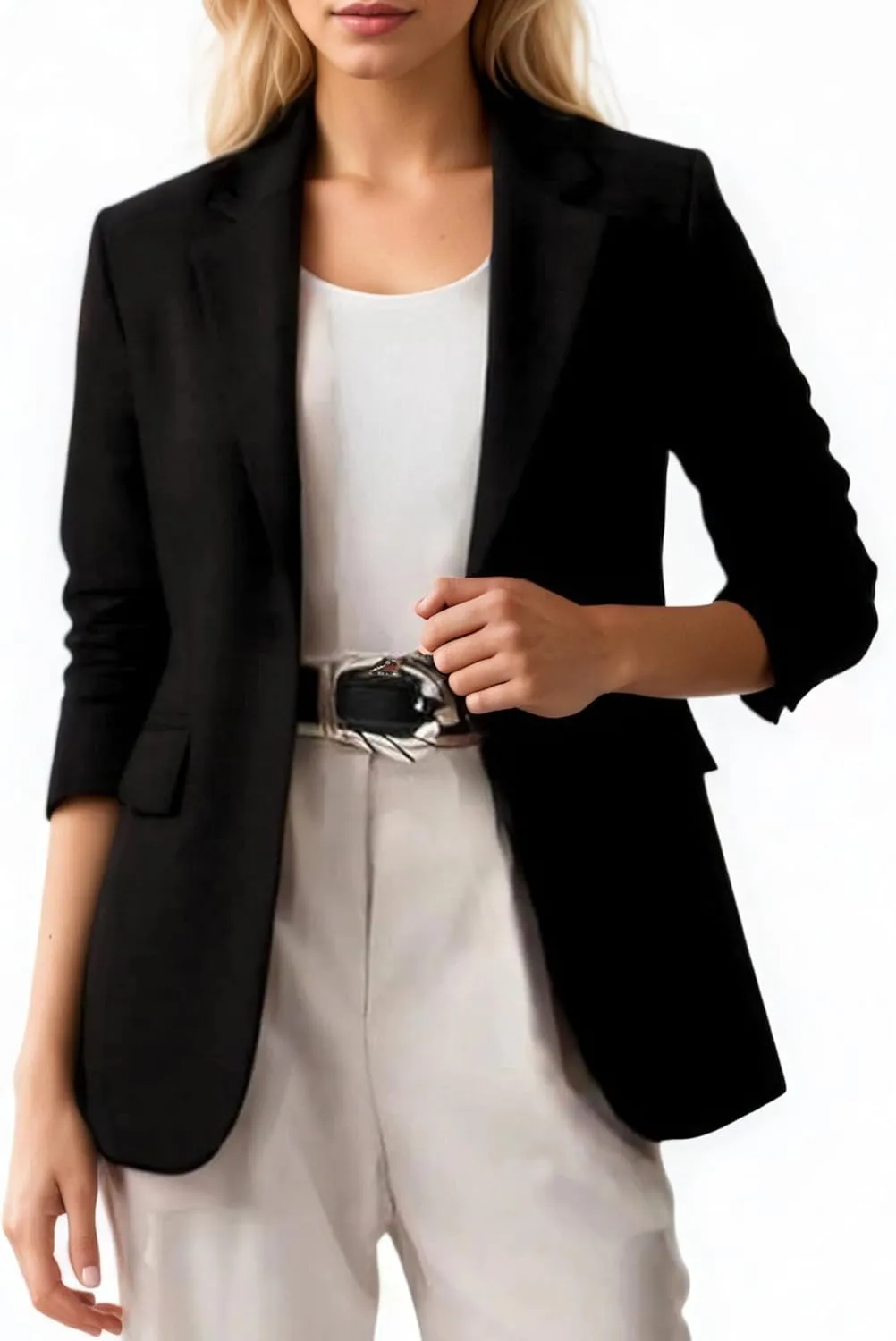 Beninos Womens Long Sleeve Blazers Business Casual Solid Lightweight Suit Jacket Office Blazer