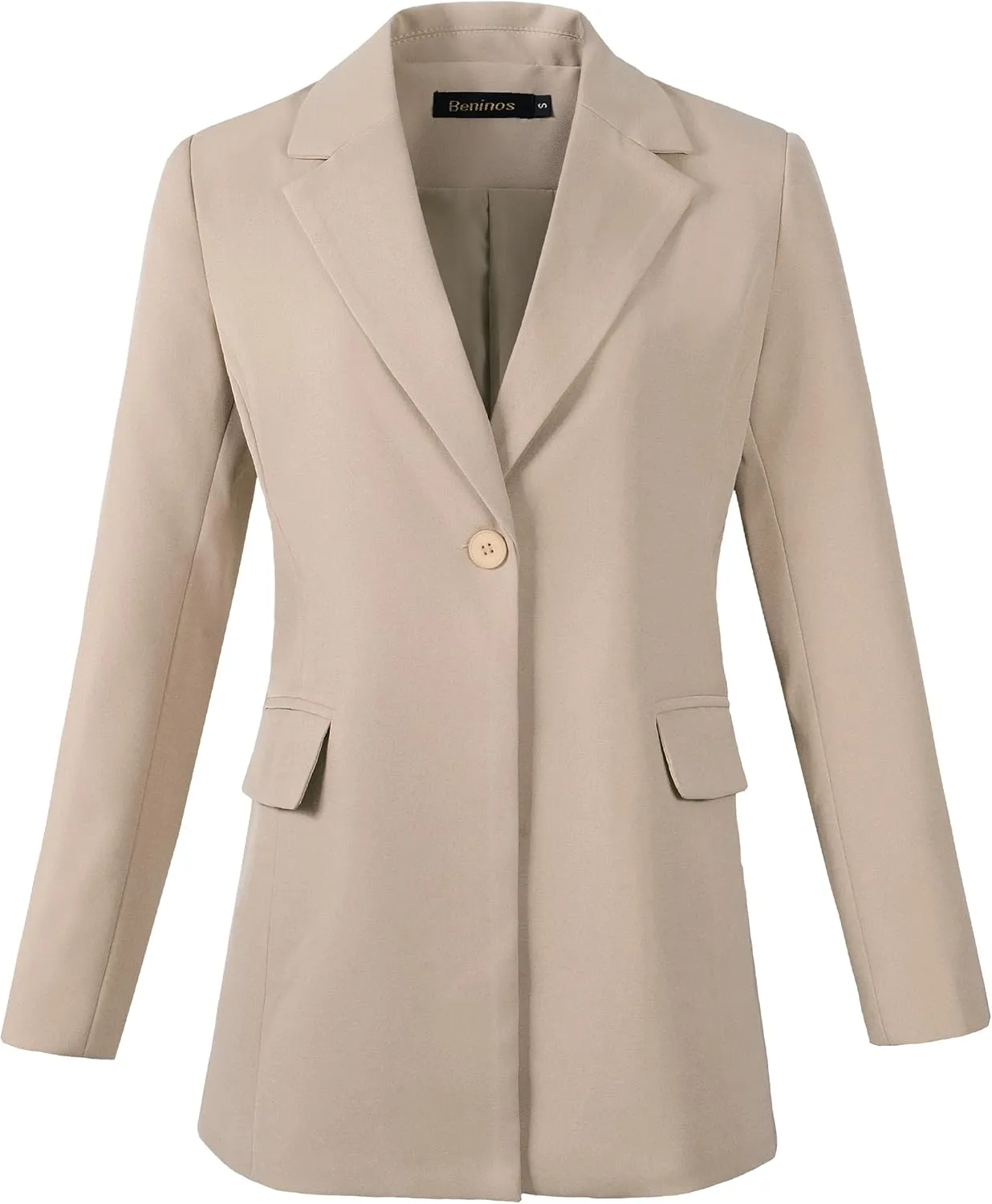 Beninos Womens Long Sleeve Blazers Business Casual Solid Lightweight Suit Jacket Office Blazer