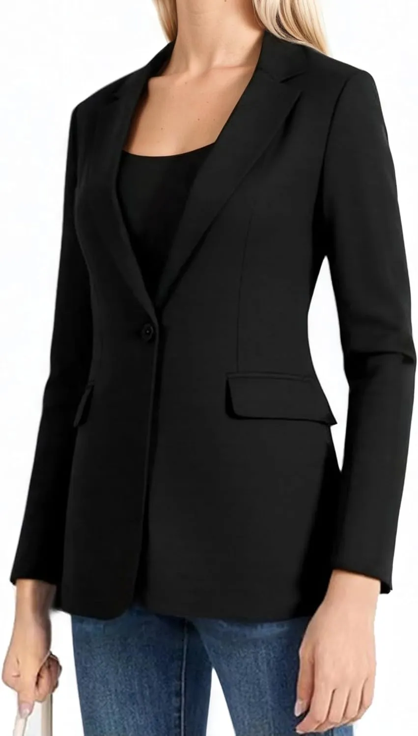 Beninos Womens Long Sleeve Blazers Business Casual Solid Lightweight Suit Jacket Office Blazer