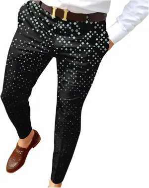 BIFUTON Mens Dress Pants, Mens Stylish Stretch Dress Pants Slim Fit Skinny Chino Pants Mens Party Business Golf Casual Slacks