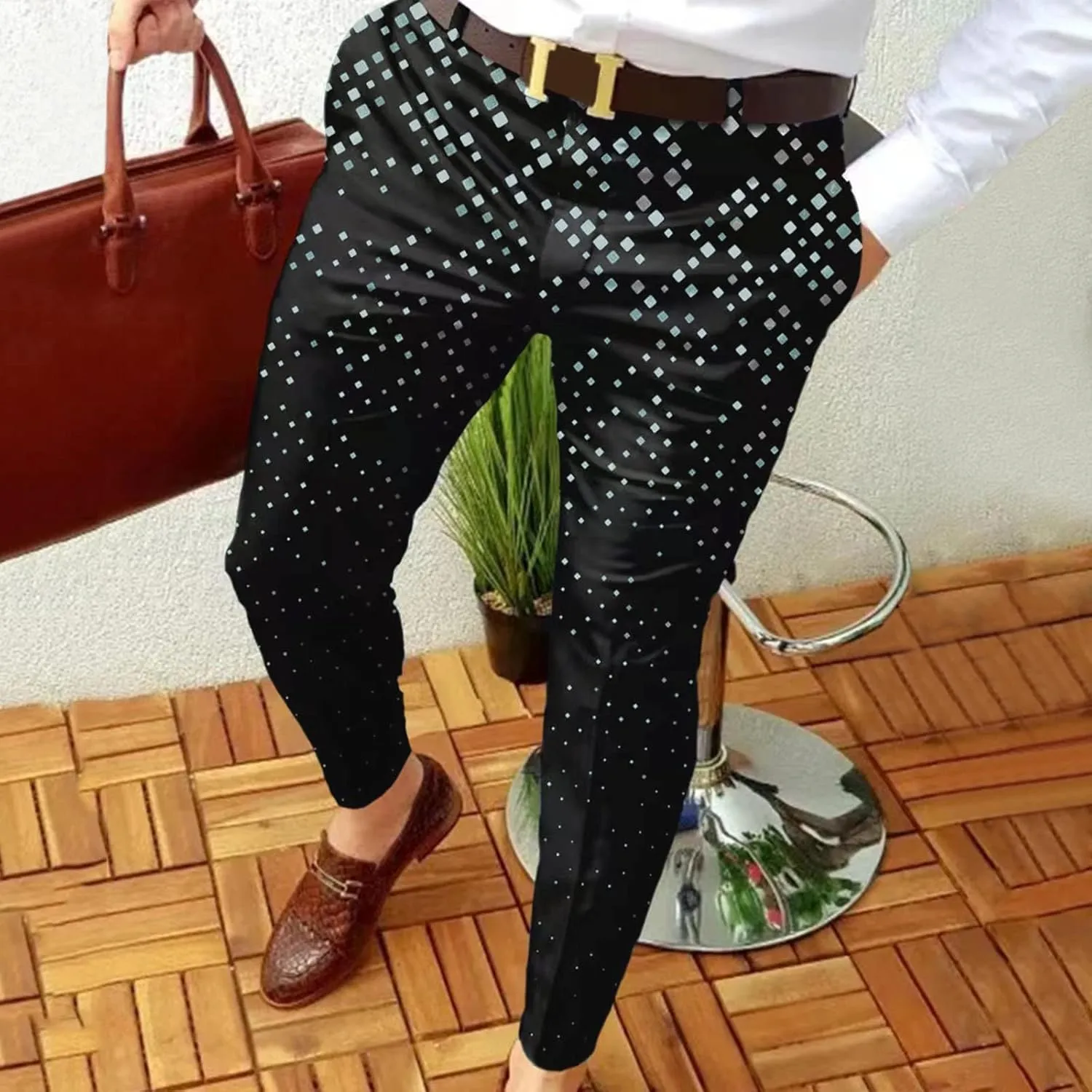 BIFUTON Mens Dress Pants, Mens Stylish Stretch Dress Pants Slim Fit Skinny Chino Pants Mens Party Business Golf Casual Slacks