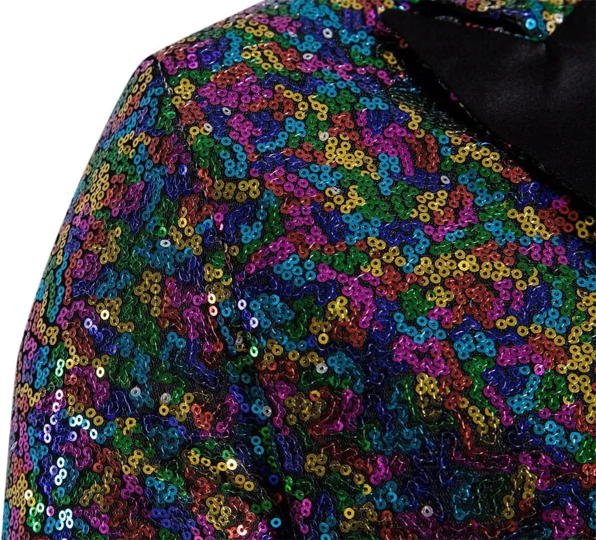 Blazers for Men One Button Sequin Regular Fit Lightweight Lapel Simple Suit Jacket for Formal and Casual Occasions