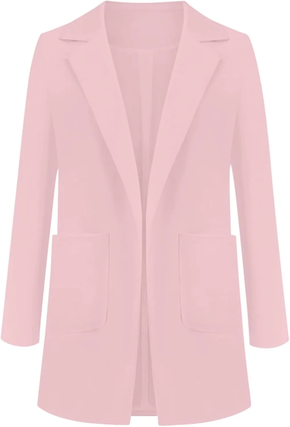 Blazers for Women 2024 Winter Open Front Long Sleeve Work Jackets Coat Business Casual Lapel Suit Jacket with Pocket