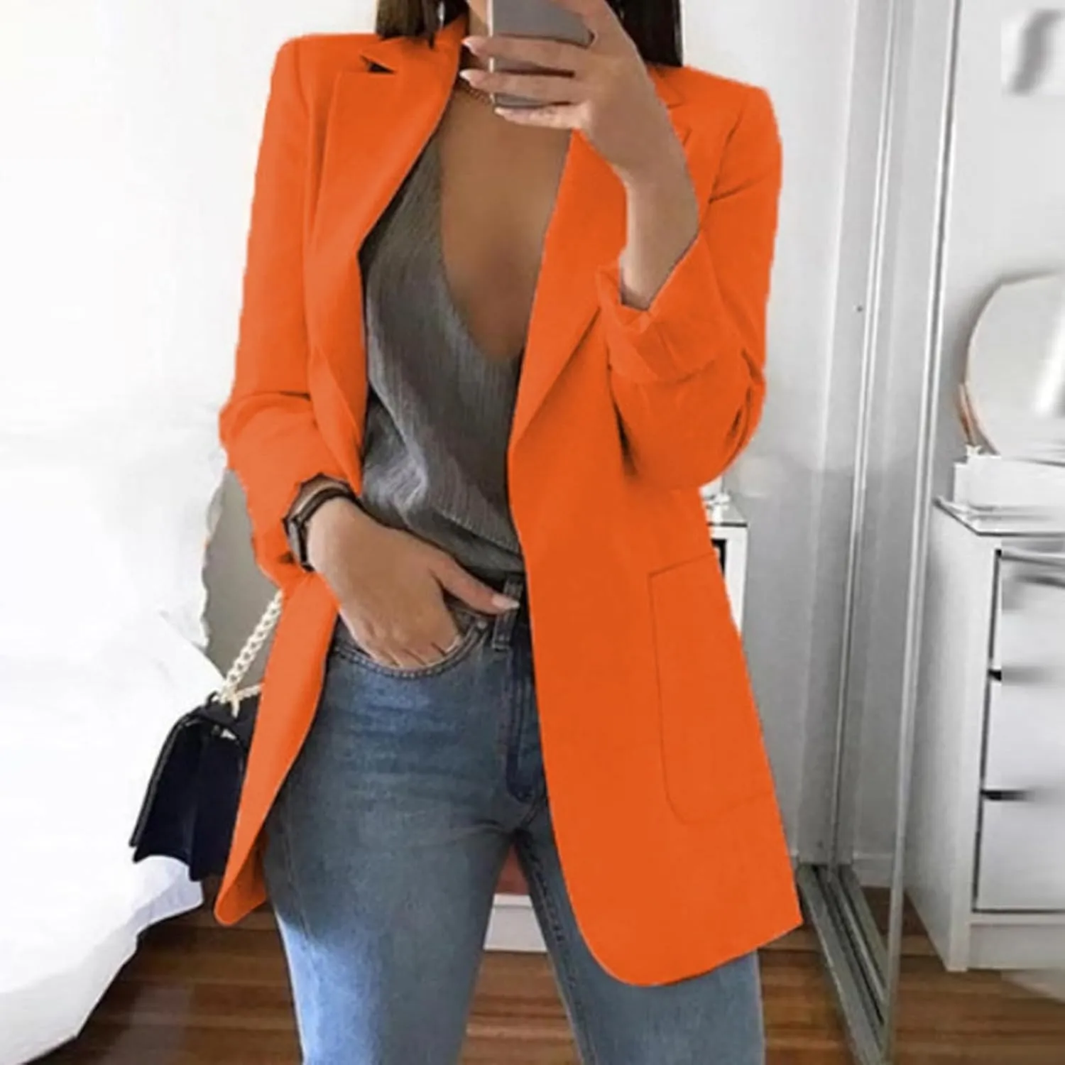 Blazers for Women Business Casual Long Light Casual Jackets Long Sleeve Lightweight Spring Summer Cardigan Work Suit