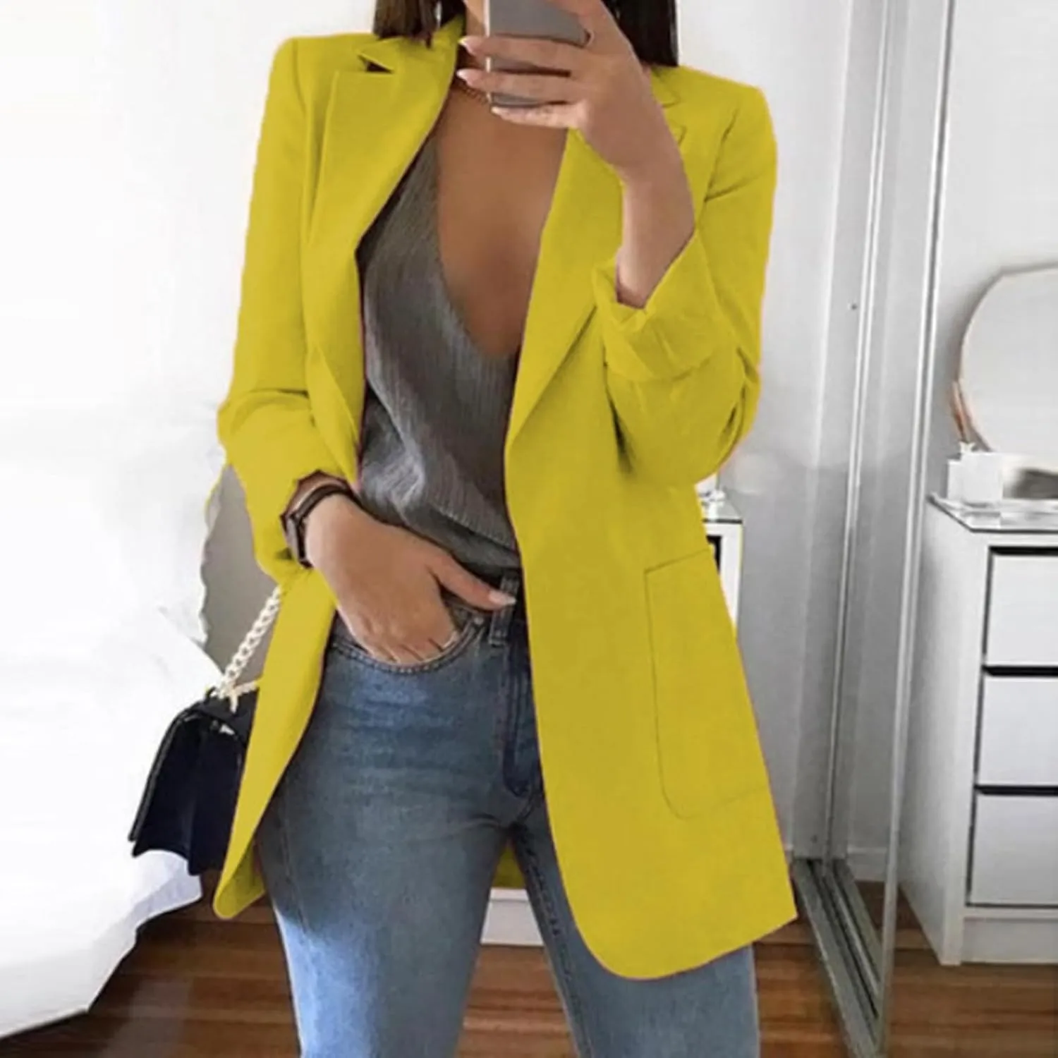 Blazers for Women Business Casual Long Light Casual Jackets Long Sleeve Lightweight Spring Summer Cardigan Work Suit