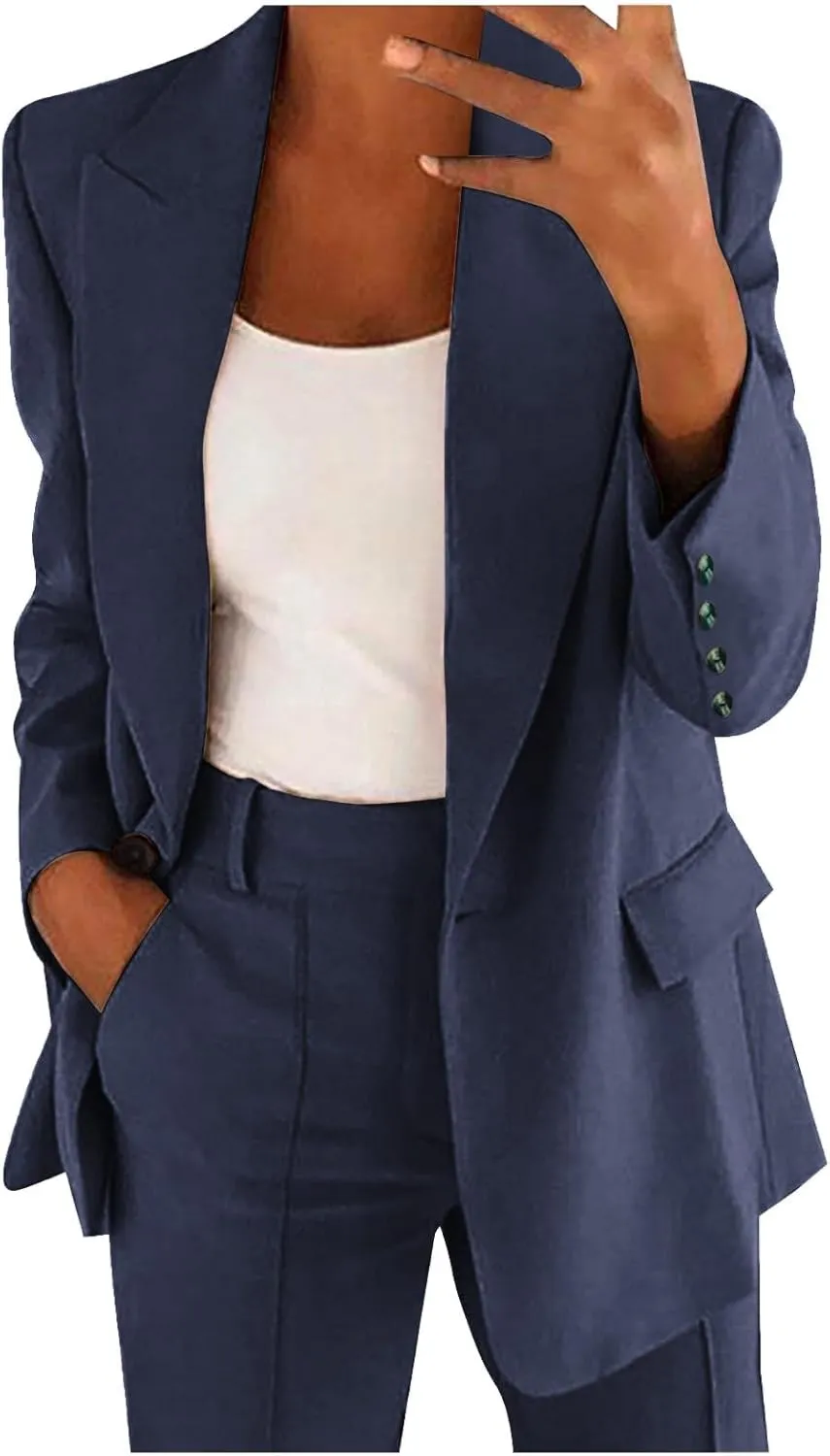 Blazers for Women Business Casual Long Sleeve Lapel Work Jackets Lightweight Temperament Single Breasted Suit Jacket