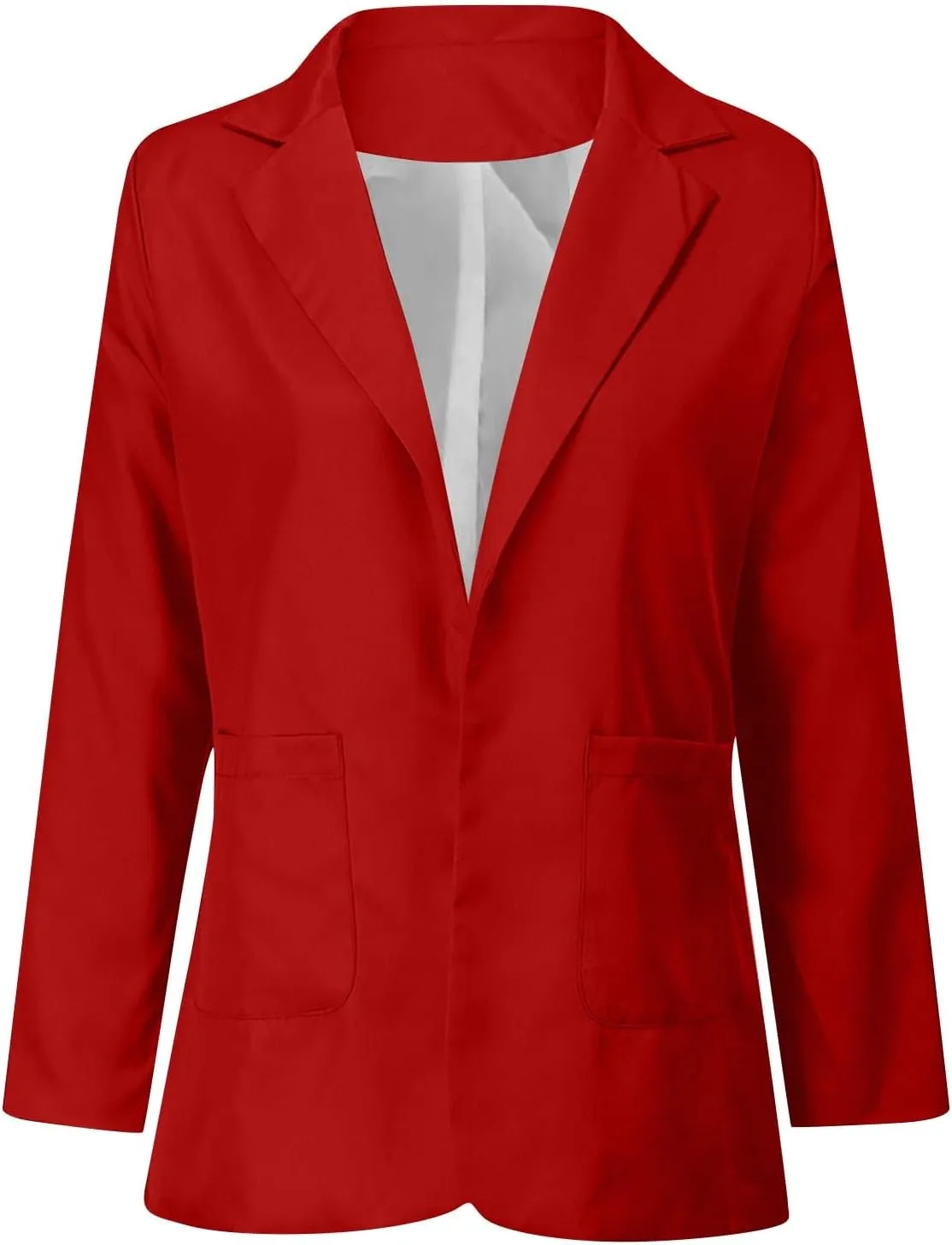 Blazers for Women Long Sleeve Button Open Front Blazer Jacket Solid/Hawaii Print Trendy Suite Coat with Pockets