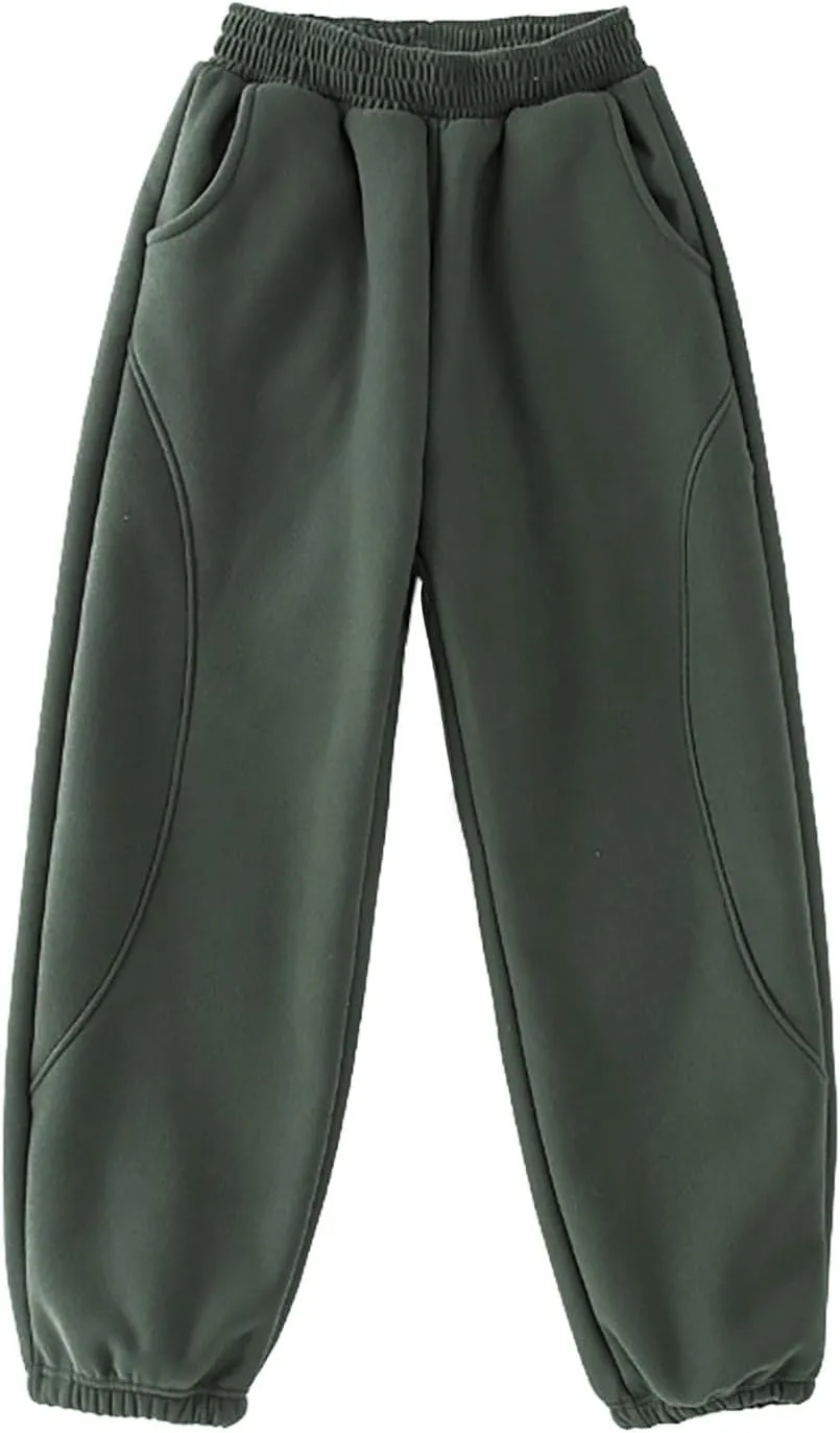 Boys Girls Sweatpants Toddler Jogger Pants Kids Athletic Pull-On Jogger Pants Unisex Casual Pants with Pockets