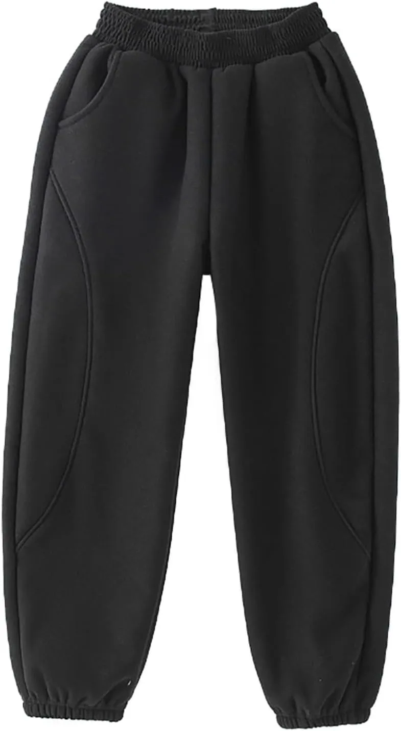 Boys Girls Sweatpants Toddler Jogger Pants Kids Athletic Pull-On Jogger Pants Unisex Casual Pants with Pockets