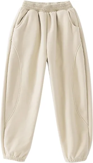 Boys Girls Sweatpants Toddler Jogger Pants Kids Athletic Pull-On Jogger Pants Unisex Casual Pants with Pockets