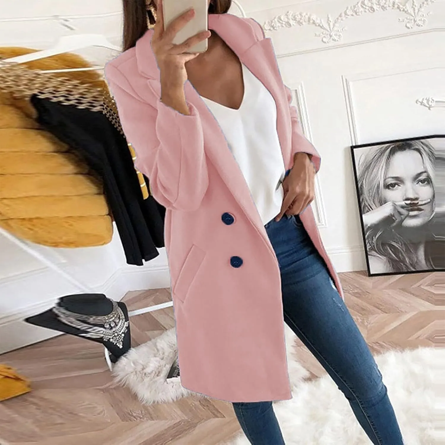 Business Casual Blazers & Tops - Women's Trench Coat Jackets