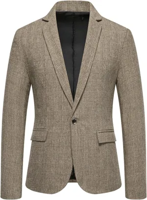 Cambkatl Men's Sports Coat Classic Casual Blazer Jackets Slim Fit One Button Business Party Suit Jacket with Pockets