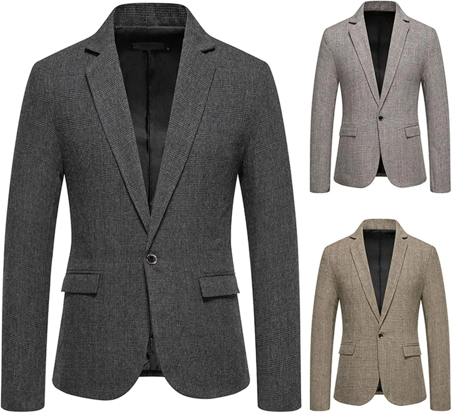 Cambkatl Men's Sports Coat Classic Casual Blazer Jackets Slim Fit One Button Business Party Suit Jacket with Pockets