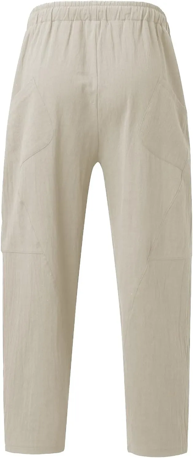 Cargo Pants for Men Relaxed Fit Pants Stretch Elastic Waist Hiking Pants Sport Pants Jogger Sweatpants Men's Pants