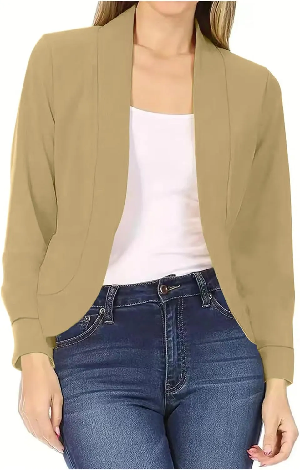 Casual Blazer for Women Trendy Business Suit Jackets Lightweight Open Front Cardigan Office Work Outerwear