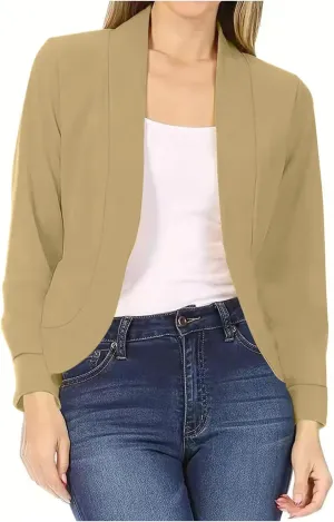 Casual Blazer for Women Trendy Business Suit Jackets Lightweight Open Front Cardigan Office Work Outerwear