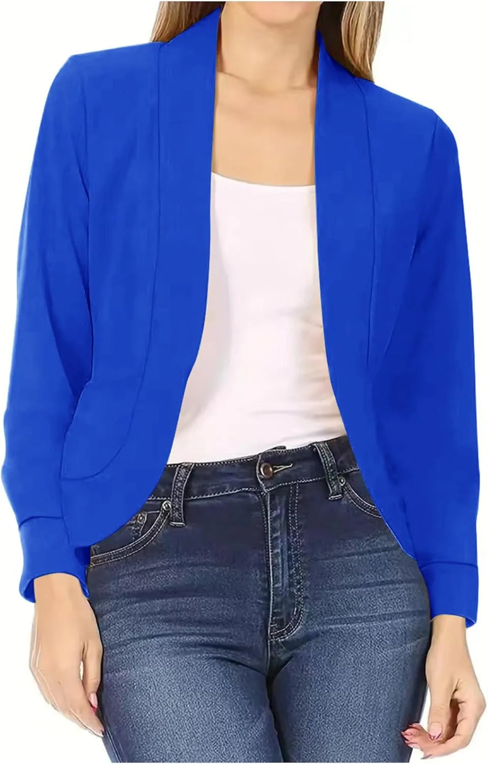 Casual Blazer for Women Trendy Business Suit Jackets Lightweight Open Front Cardigan Office Work Outerwear