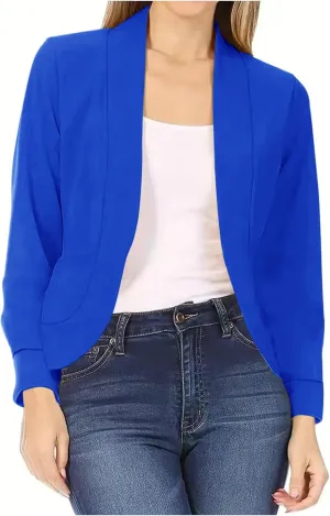 Casual Blazer for Women Trendy Business Suit Jackets Lightweight Open Front Cardigan Office Work Outerwear