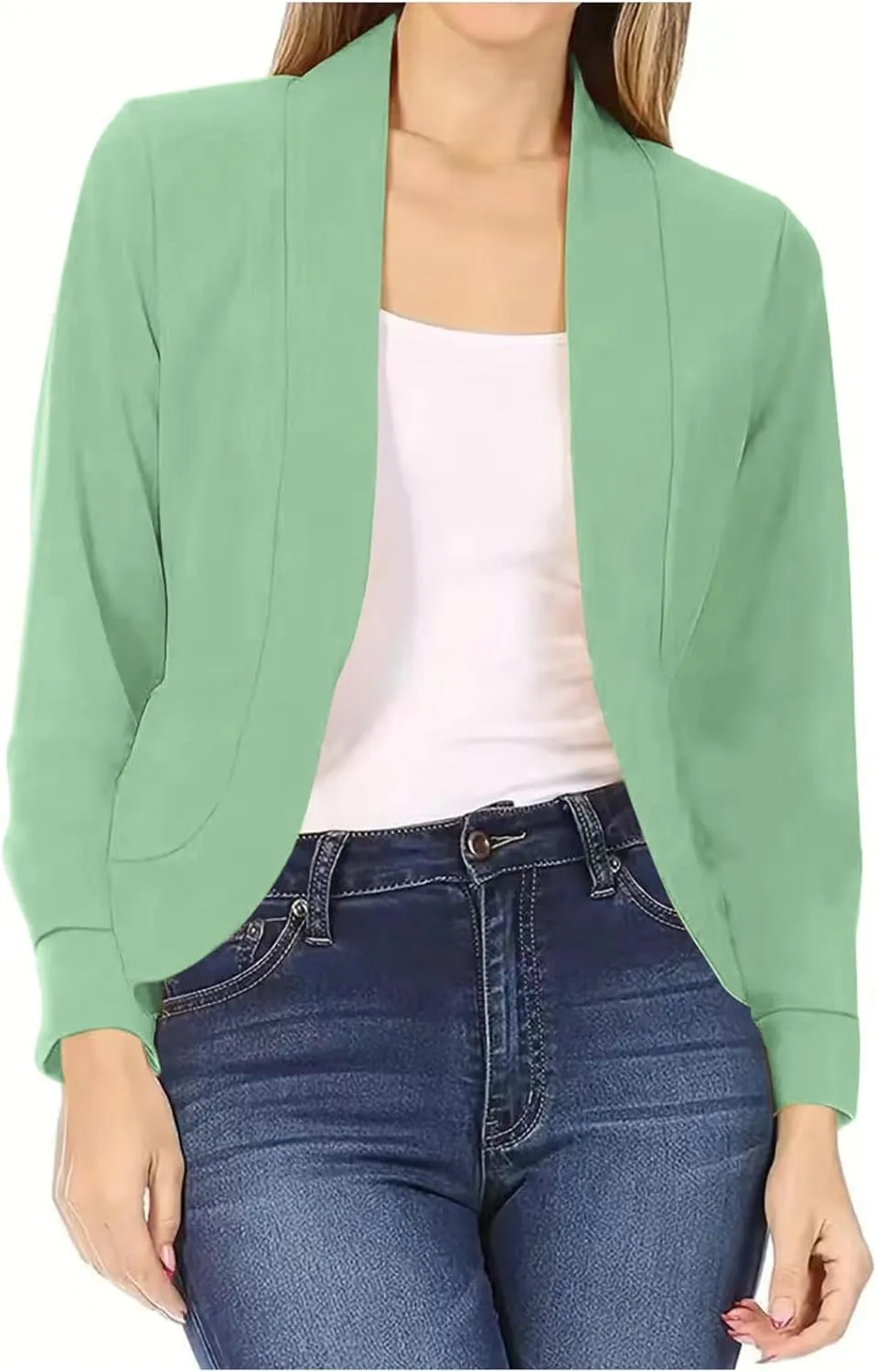 Casual Blazer for Women Trendy Business Suit Jackets Lightweight Open Front Cardigan Office Work Outerwear