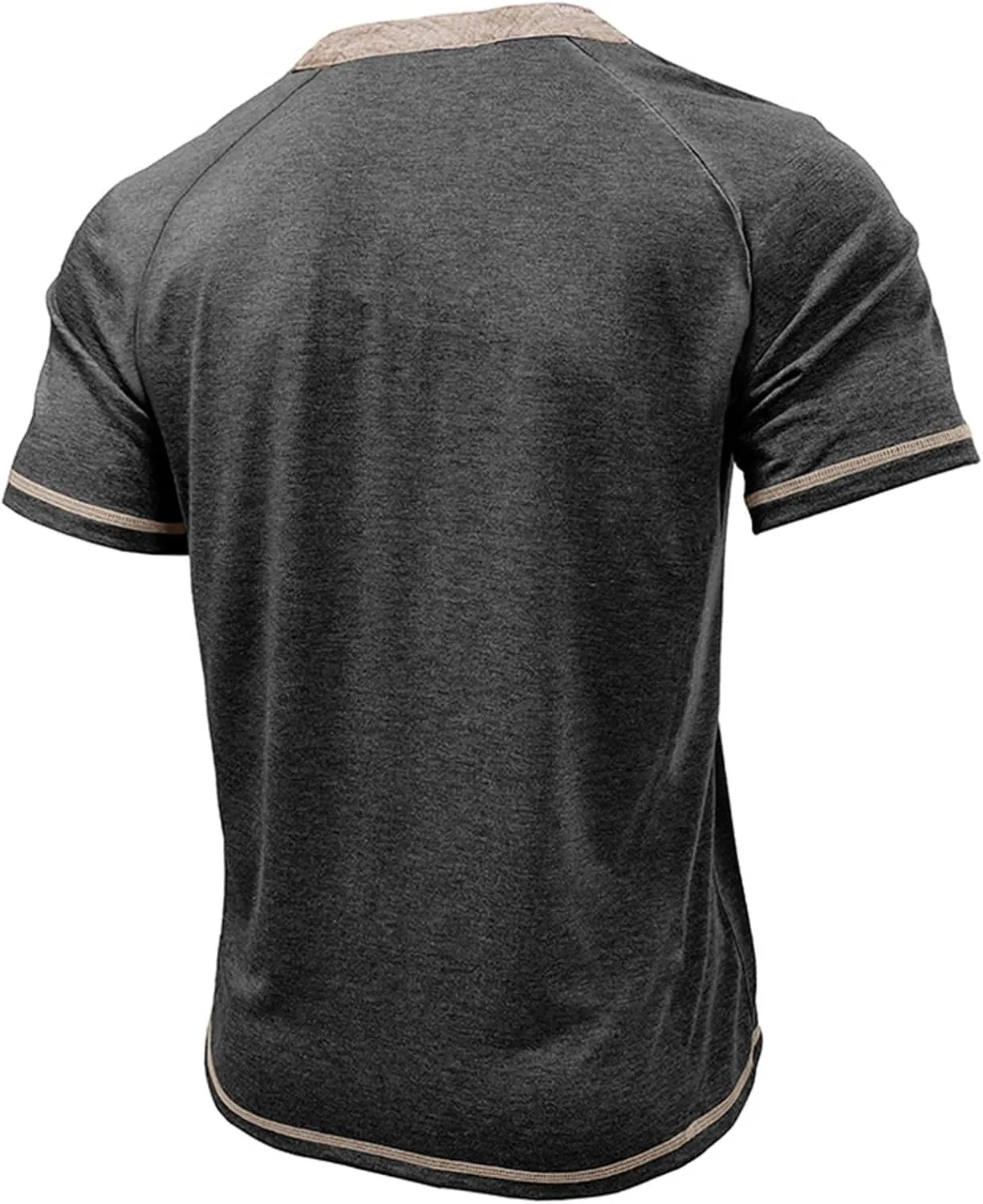 Casual Henley Shirts for Men Classic Button Up Cotton Short Sleeve T-Shirt Summer Basic Solid Lightweight Tees Tops