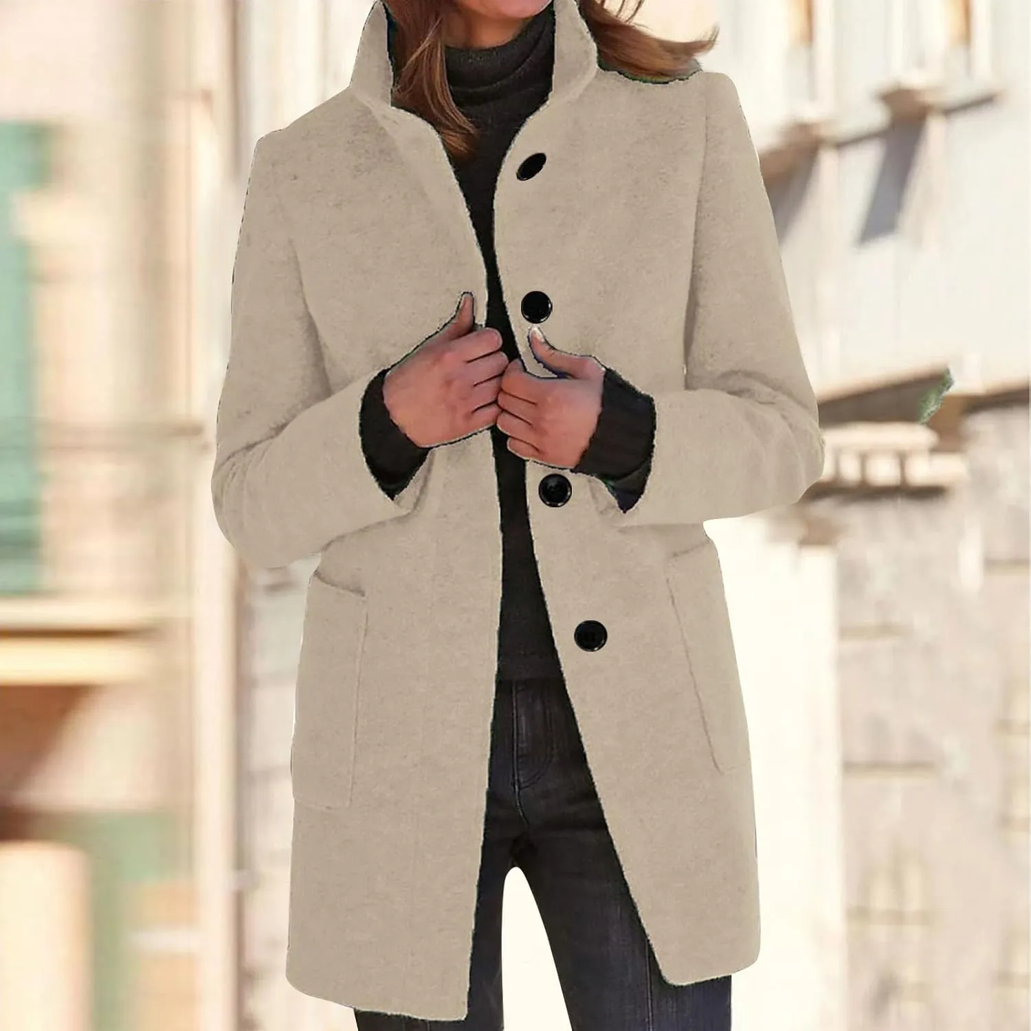 ChicCrate Trench Coat Women Long Winter Jackets Casual Classic Overcoat Trendy Peacoat Outerwear