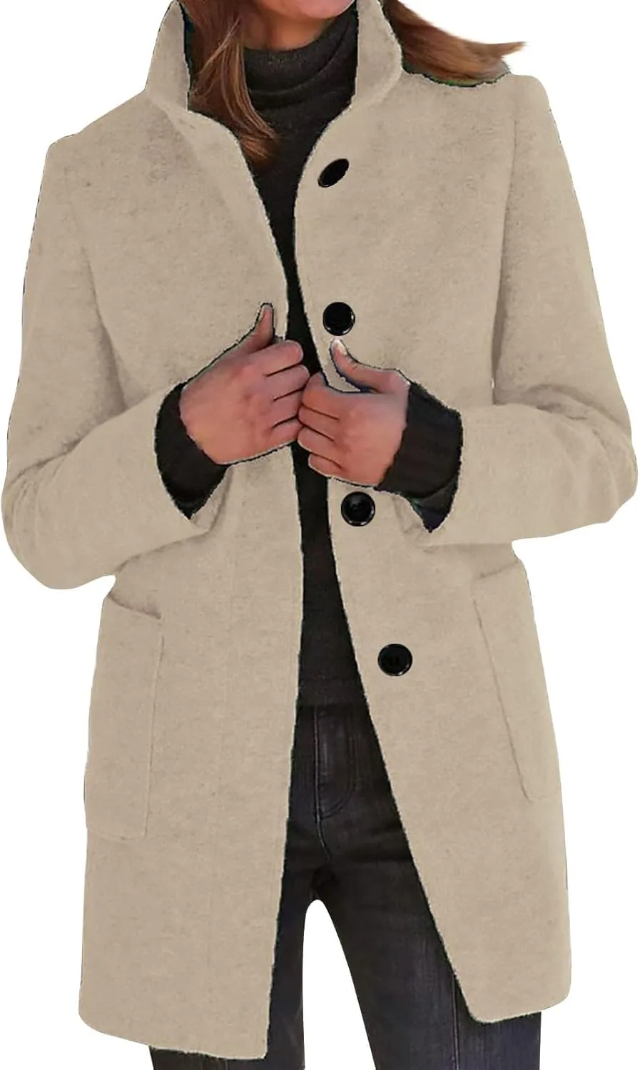 ChicCrate Trench Coat Women Long Winter Jackets Casual Classic Overcoat Trendy Peacoat Outerwear