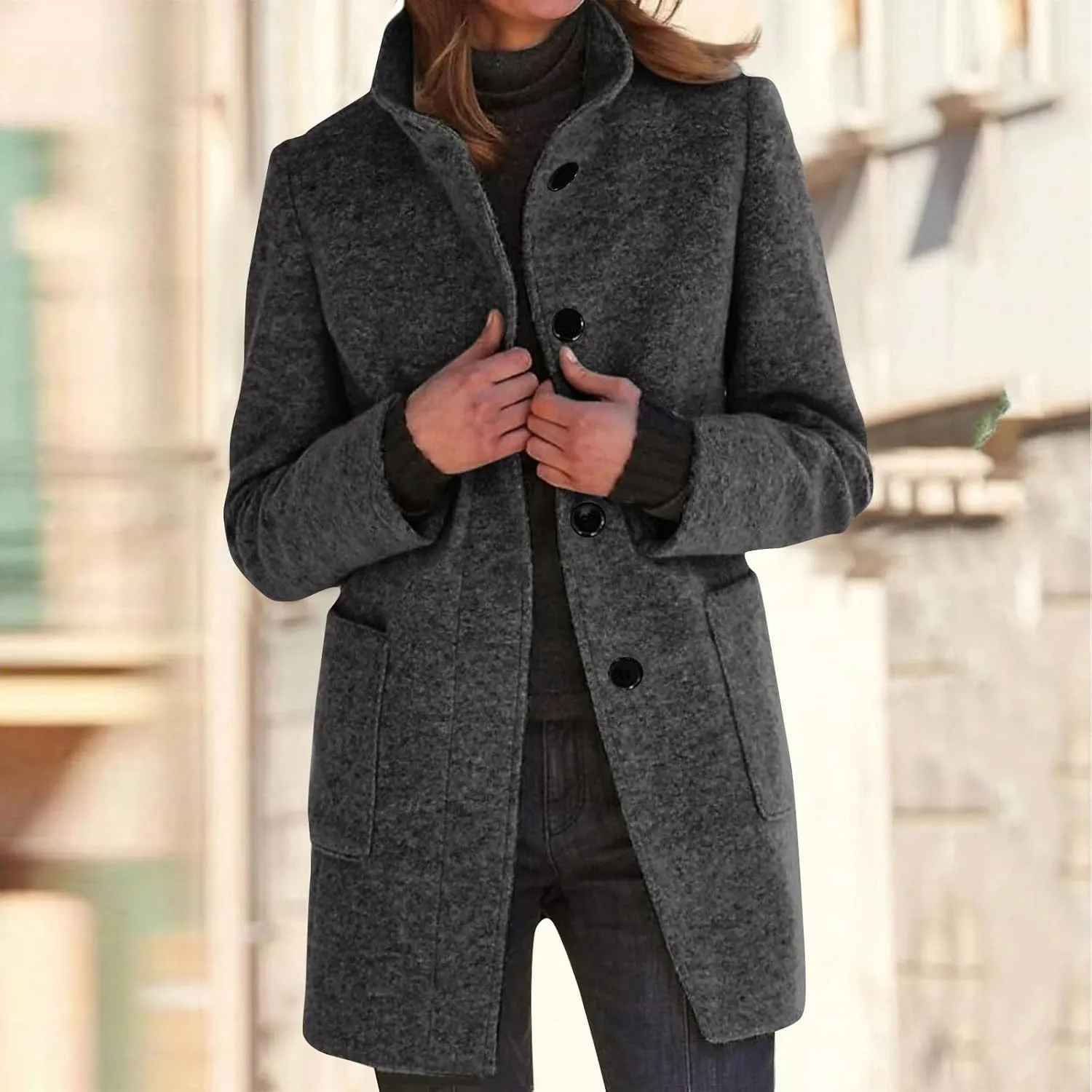 ChicCrate Trench Coat Women Long Winter Jackets Casual Classic Overcoat Trendy Peacoat Outerwear