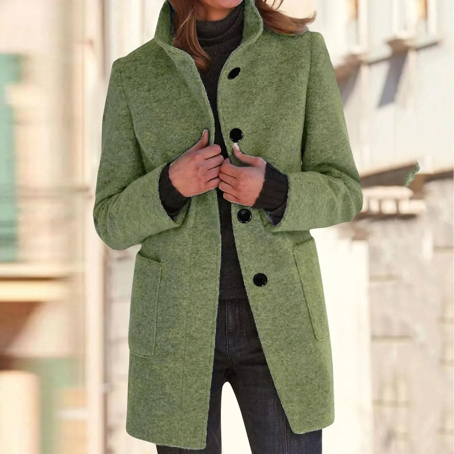 ChicCrate Trench Coat Women Long Winter Jackets Casual Classic Overcoat Trendy Peacoat Outerwear
