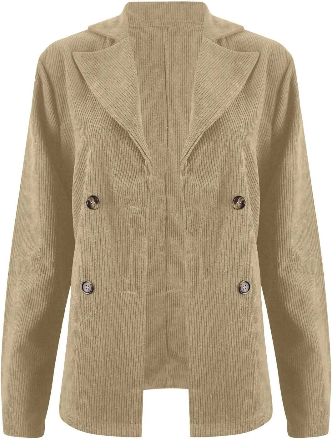 Collarless Blazer Jackets for Women Causal Womens Jackets Long Sleeve Wool Novelty Blazers Loose Oversized Jackets