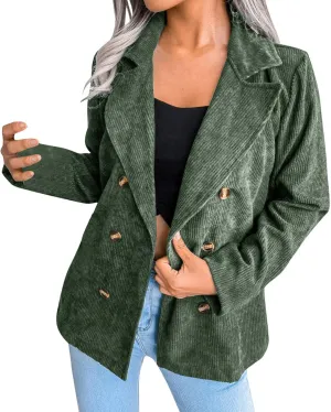 Collarless Blazer Jackets for Women Causal Womens Jackets Long Sleeve Wool Novelty Blazers Loose Oversized Jackets
