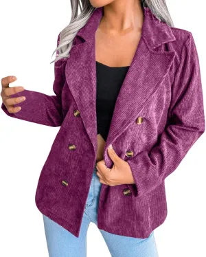 Collarless Blazer Jackets for Women Causal Womens Jackets Long Sleeve Wool Novelty Blazers Loose Oversized Jackets