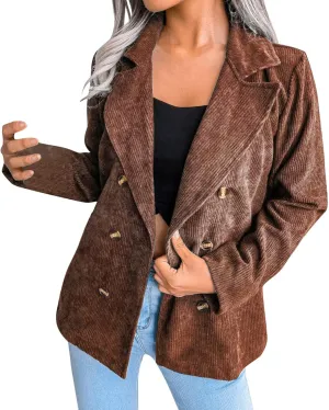 Collarless Blazer Jackets for Women Causal Womens Jackets Long Sleeve Wool Novelty Blazers Loose Oversized Jackets