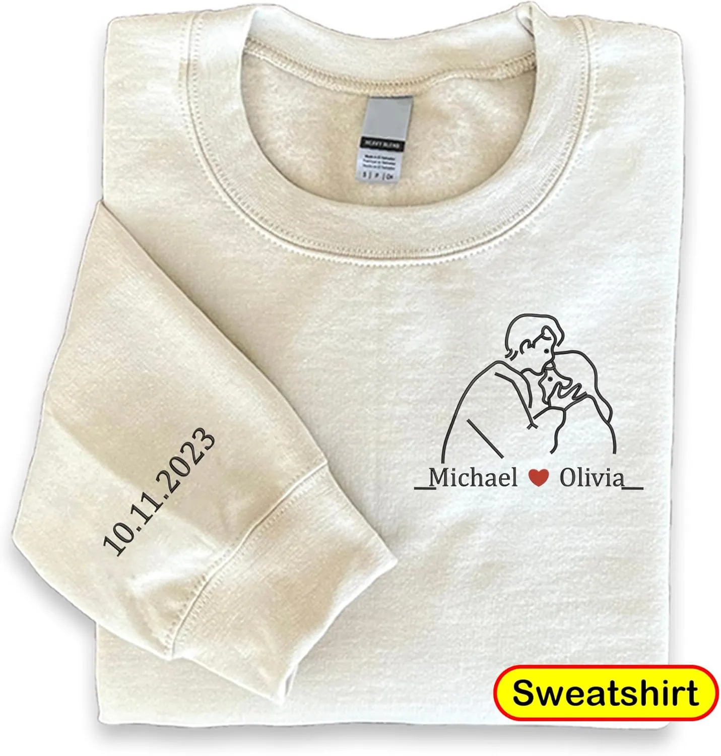 Custom Embroidered Couple Hoodie, Customized Embroidered Couple Sweatshirt, Matching His and Hers, Birthday