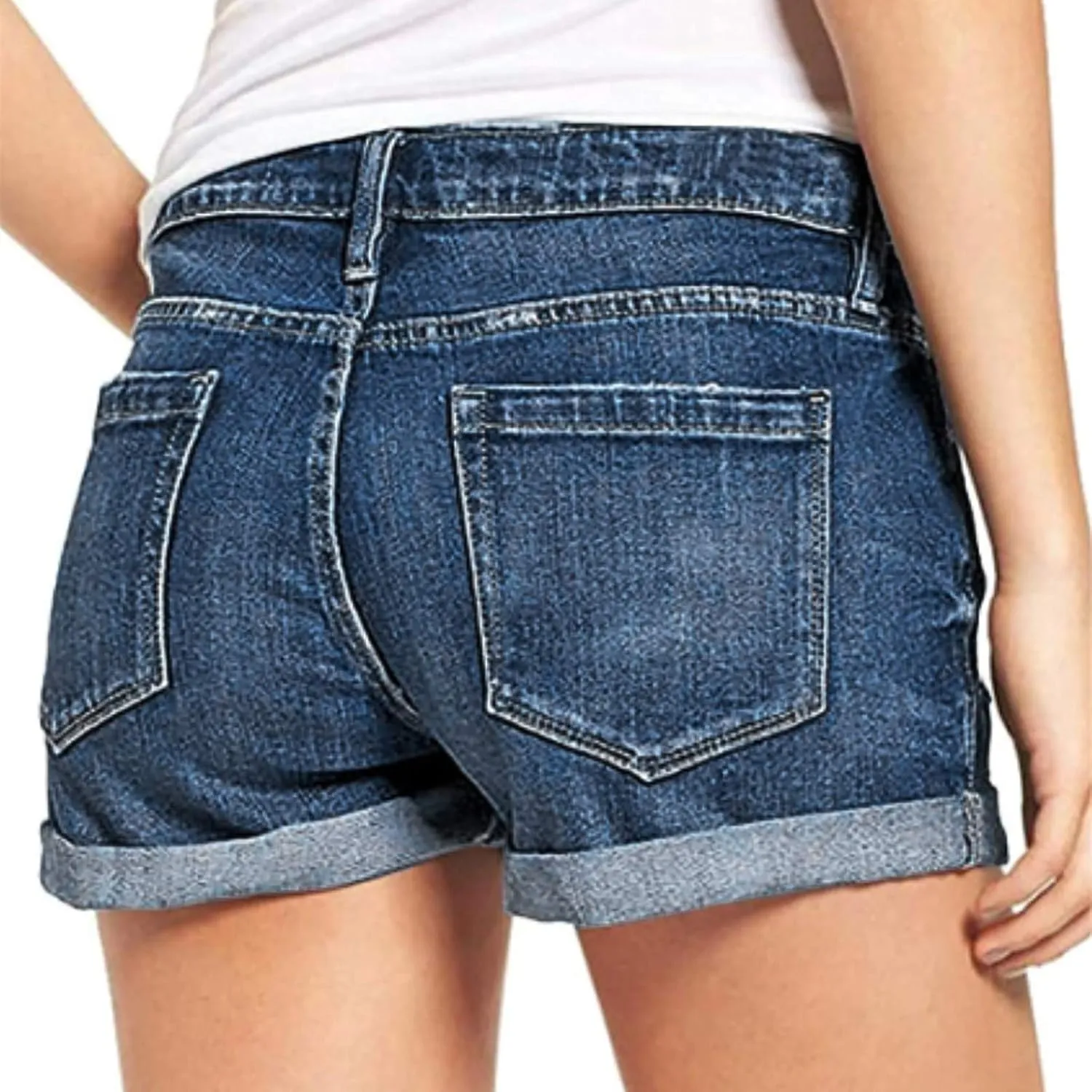 Denim Shorts for Women High Waisted Stretch Distressed Ripped Raw Hem Jean Shorts 2024 Summer Casual Hot Shorts with Pockets