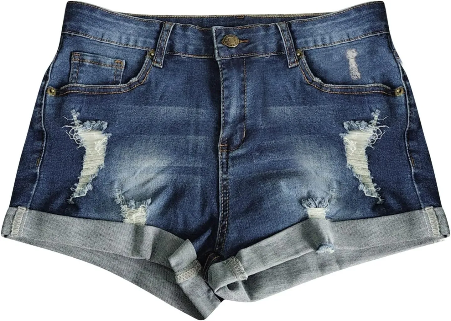 Denim Shorts for Women High Waisted Stretch Distressed Ripped Raw Hem Jean Shorts 2024 Summer Casual Hot Shorts with Pockets
