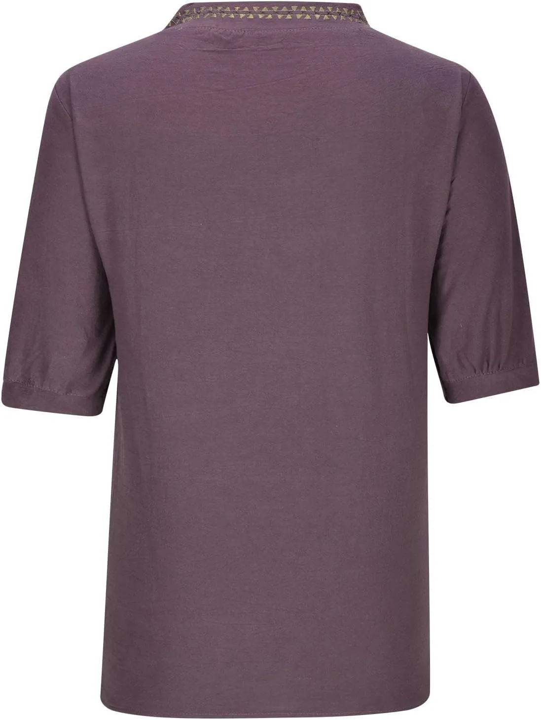 Embroidered Cotton Linen Peasant Tops Women 2025 Elegant Tees Dressy Casual Blouse Short Sleeve V Neck Tunic Pullover