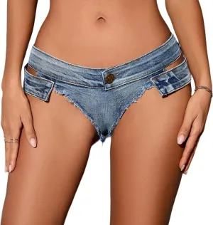 FEOYA Summer Denim Pants Distress Ripped Hole Y2K Club Party Jeans Shorts for Girl Women
